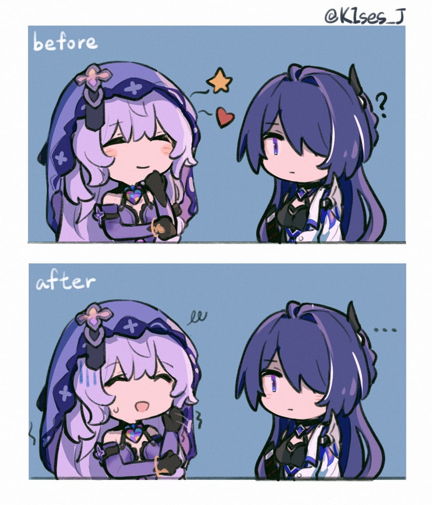 acheron and black swan (honkai and 1 more) drawn by masaru_(kises_j)