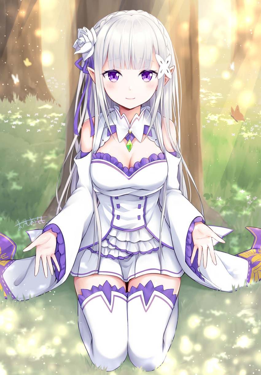 emilia (re:zero kara hajimeru isekai seikatsu) drawn by omoomomo