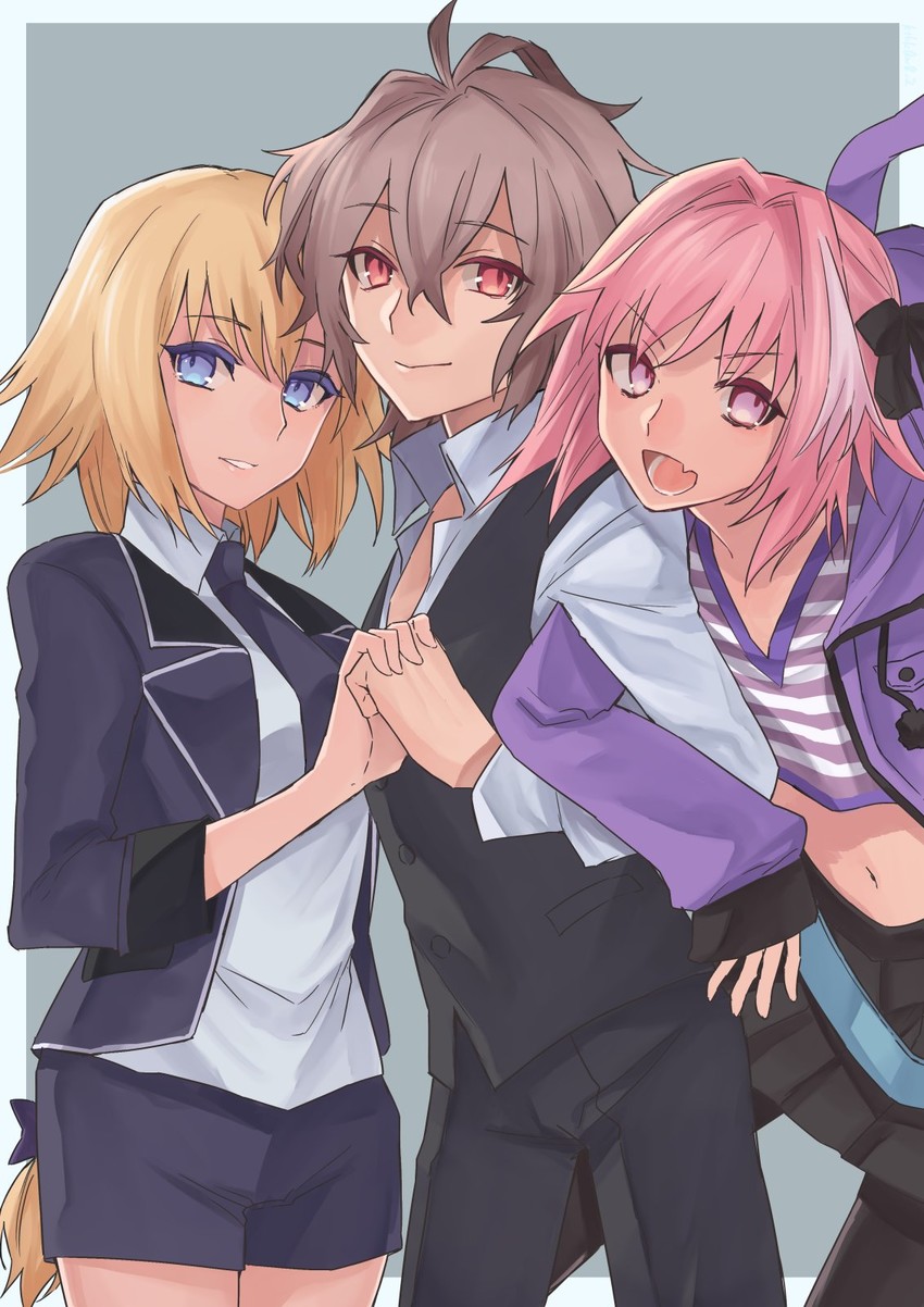 jeanne d'arc, astolfo, and sieg (fate and 1 more) drawn by kotobuki_(wk231414)