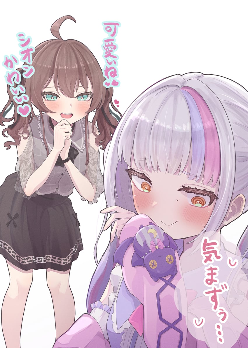 murasaki shion, natsuiro matsuri, and shiokko (hololive) drawn by bankamba