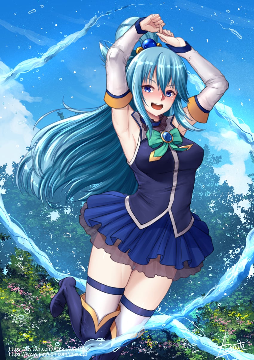 aqua (kono subarashii sekai ni shukufuku wo!) drawn by adsouto