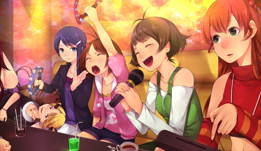 akizuki ryo, mizutani eri, hidaka ai, sakurai yumeko, suzuki ayane, and 1 more (idolmaster and 1 more) drawn by hitoto