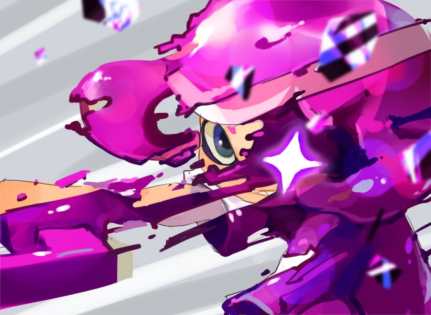 inkling player character and inkling girl (splatoon) drawn by koike3582