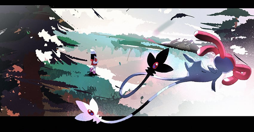 dawn and mesprit (pokemon and 2 more) drawn by den4en