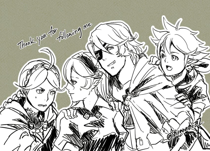 female corrin, nina, niles, and male kana (fire emblem and 1 more) drawn by shiranashi_z