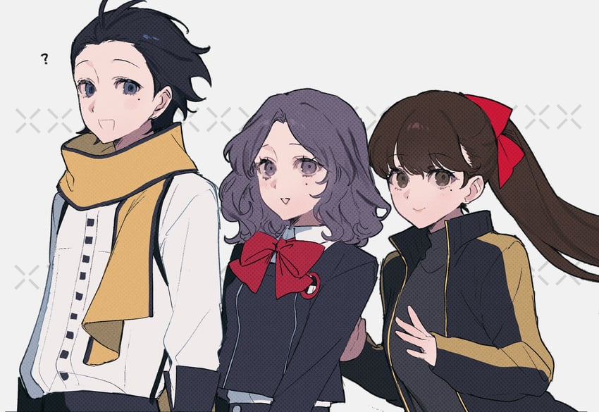 mochizuki ryouji, hasegawa saori, and yoshizawa kasumi's sister (persona and 4 more) drawn by uxco0