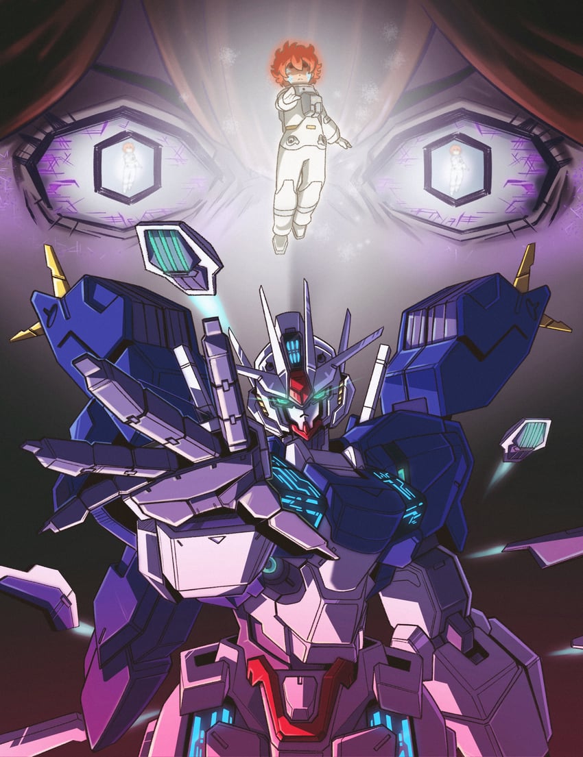 ericht samaya, gundam aerial rebuild, and sophie pulone (gundam and 1 more) drawn by j_s123