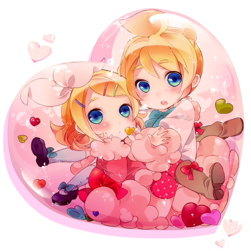 kagamine rin and kagamine len (vocaloid) drawn by sanada_nako