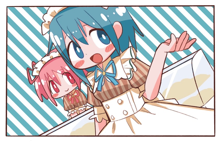 kaname madoka and miki sayaka (mahou shoujo madoka magica and 1 more) drawn by leon0510
