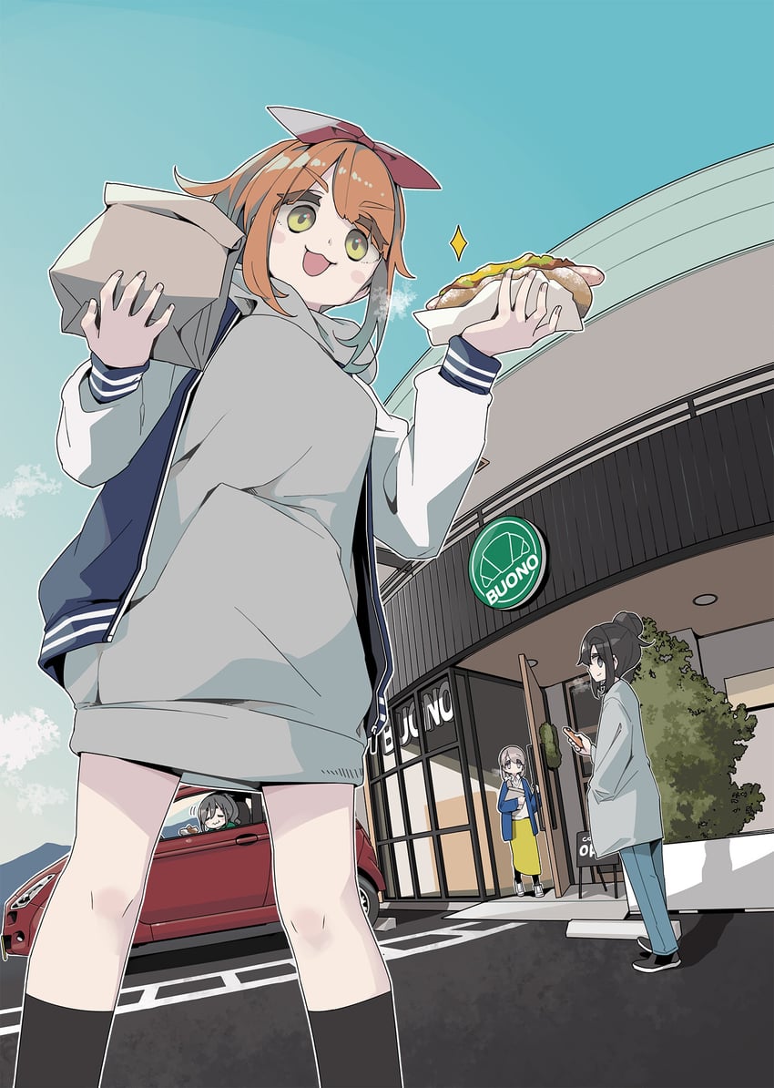 shikishima sakurako, kiriyama an, amamiya satsuki, and inomata fuuka (mono) drawn by afro_(kngotezo)