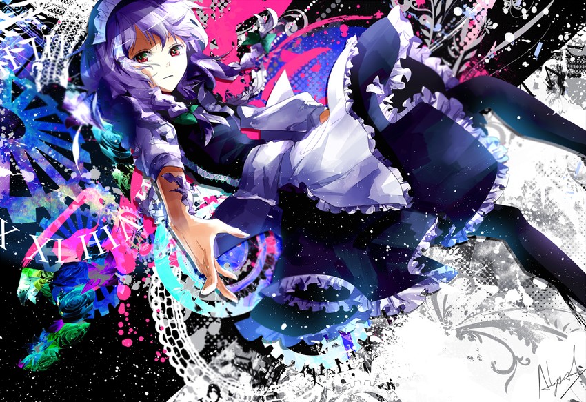 izayoi sakuya (touhou) drawn by alyssa_(irotoridori_no_hoshi)