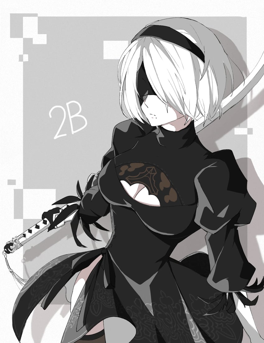 2b (nier and 1 more) drawn by nana28_tteyatu_(nanakusagayu_28)