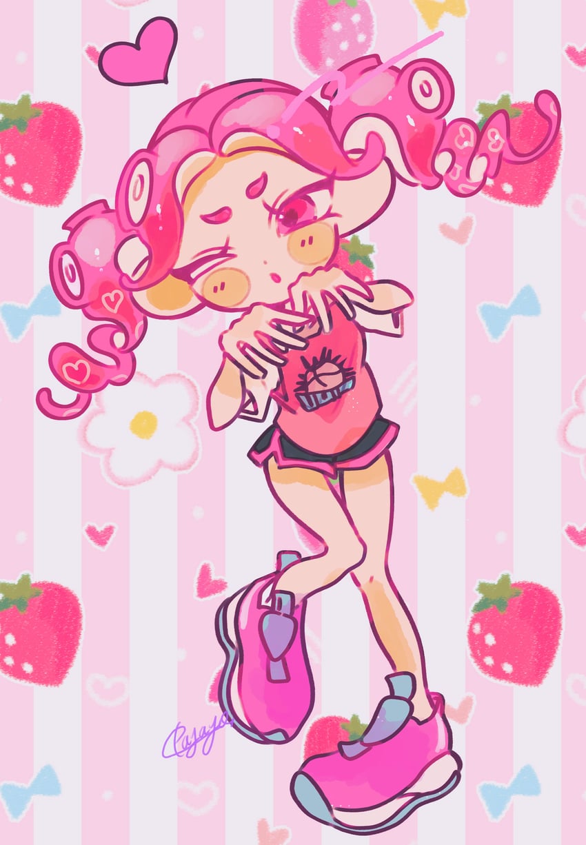 octoling player character and octoling girl (splatoon) drawn by payayo884