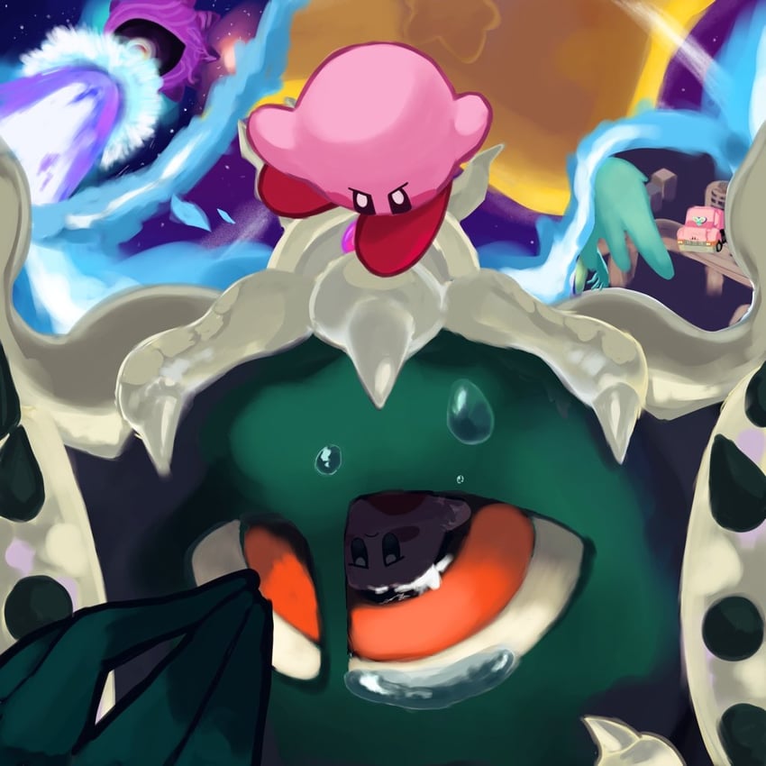 kirby, magolor, elfilin, fecto elfilis, void termina, and 2 more (kirby and 4 more) drawn by shoyu_nimono