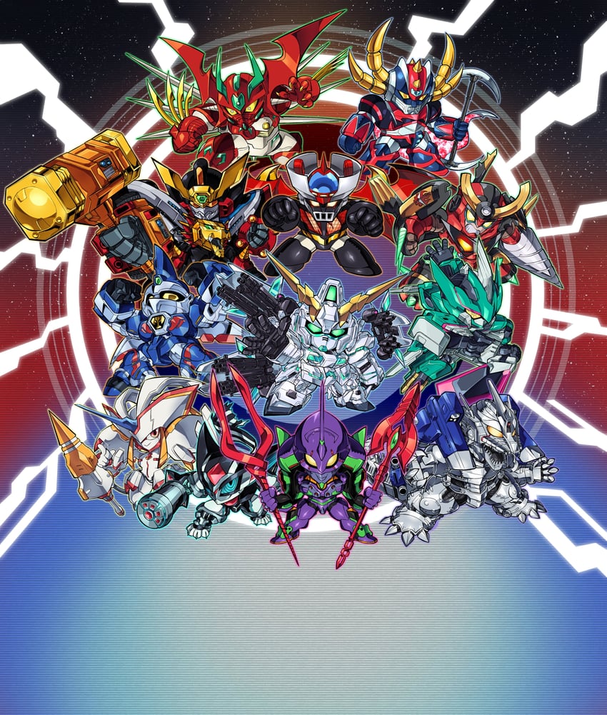 eva 01, unicorn gundam, strelizia, gurren-lagann, mazinger z, and 9 more (gundam and 23 more) drawn by pillar_buster