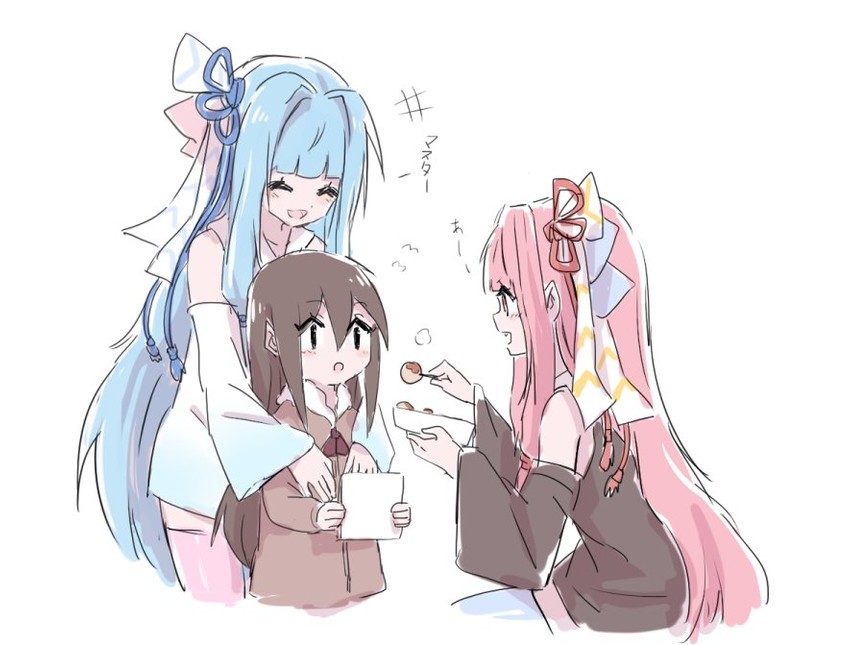 kotonoha akane, kotonoha aoi, and master (voiceroid) drawn by nejikyuu