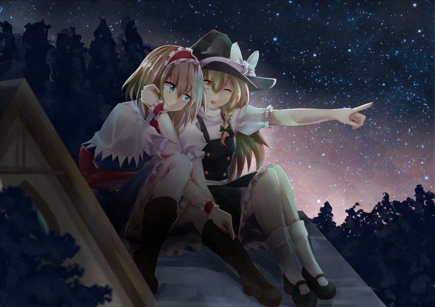 kirisame marisa and alice margatroid (touhou) drawn by yuki_(snowmaiden)