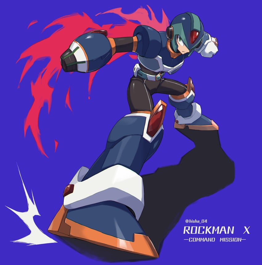 x (mega man and 2 more) drawn by vani_(hisha_04)
