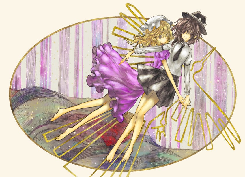 usami renko and maribel hearn (touhou) drawn by ikeda_ruriko