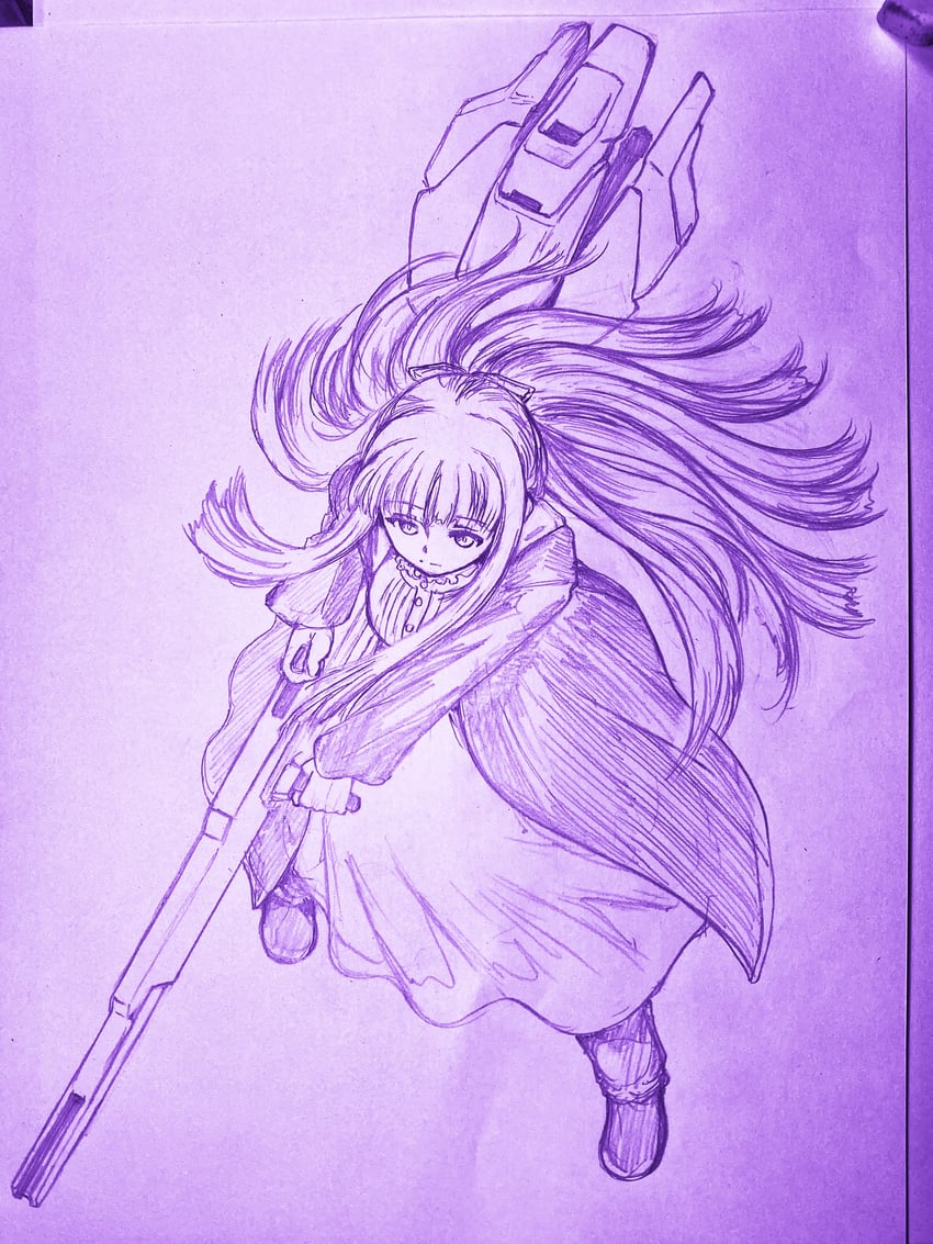 fern, gundam calibarn, and ichinose kana (gundam and 2 more) drawn by gmbh