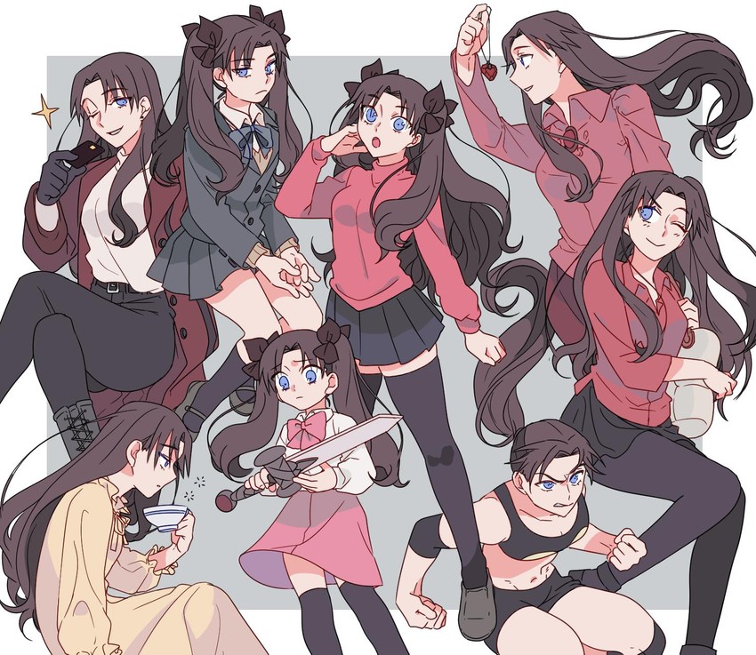 tohsaka rin (fate and 4 more) drawn by redmin_0415