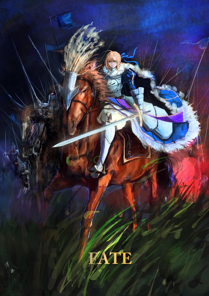 artoria pendragon and saber (fate and 1 more) drawn by reiji_(lvcong)