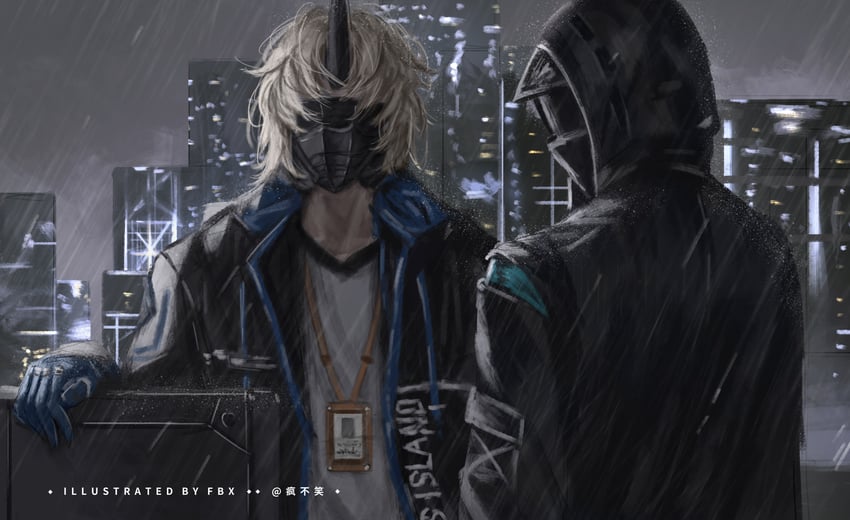 doctor and noir corne (arknights) drawn by fengbuxiao