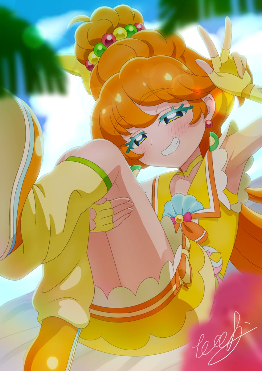 ichinose minori and cure papaya (precure and 1 more) drawn by tiler_(tiler00)