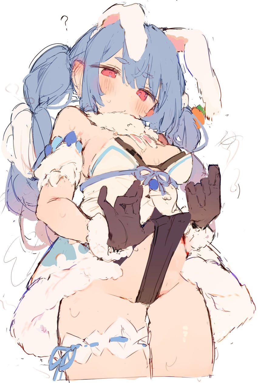 usada pekora and don-chan (hololive) drawn by bunchi