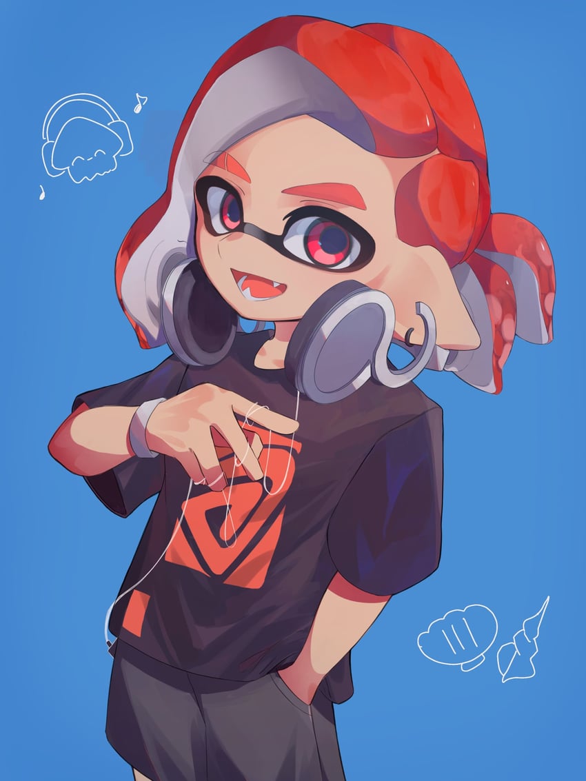 inkling player character and inkling boy (splatoon) drawn by ha_r_a_k
