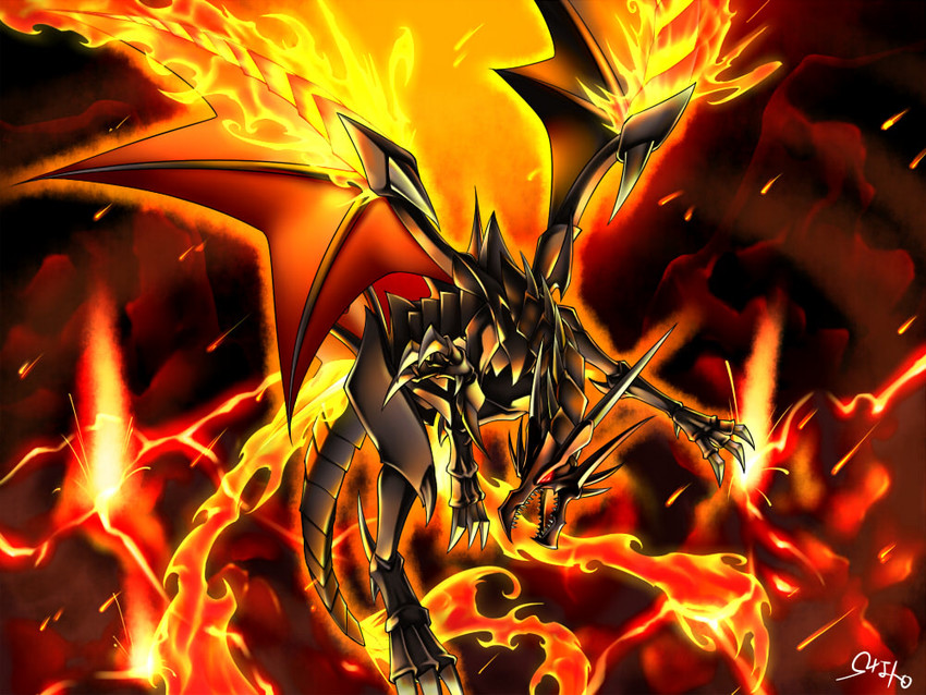 red-eyes black flare dragon (yu-gi-oh!) drawn by omega_na_hito
