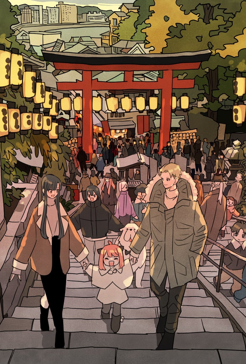 yor briar, anya, twilight, damian desmond, bond, and 7 more (spy x family) drawn by takeuchi_ryousuke