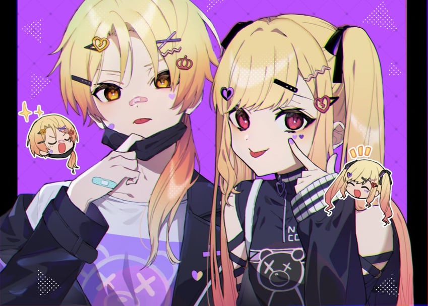 shinonome ena, tenma tsukasa, and tenma saki (project sekai) drawn by mmo!!!!
