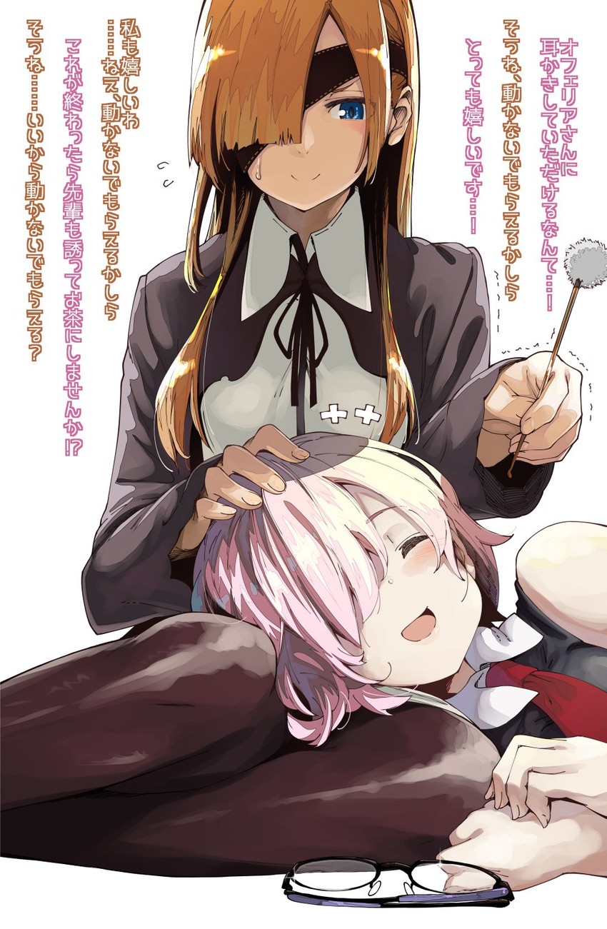 mash kyrielight and ophelia phamrsolone (fate and 1 more) drawn by iwasaki_takashi