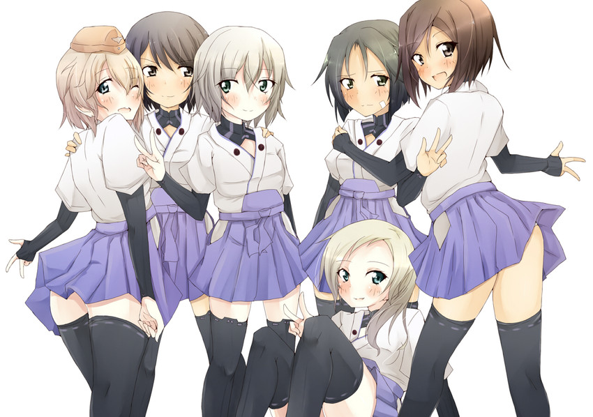 kanno naoe, kuroda kunika, raisa pottgen, martina crespi, katou takeko, and 1 more (world witches series and 5 more) drawn by amai_nekuta