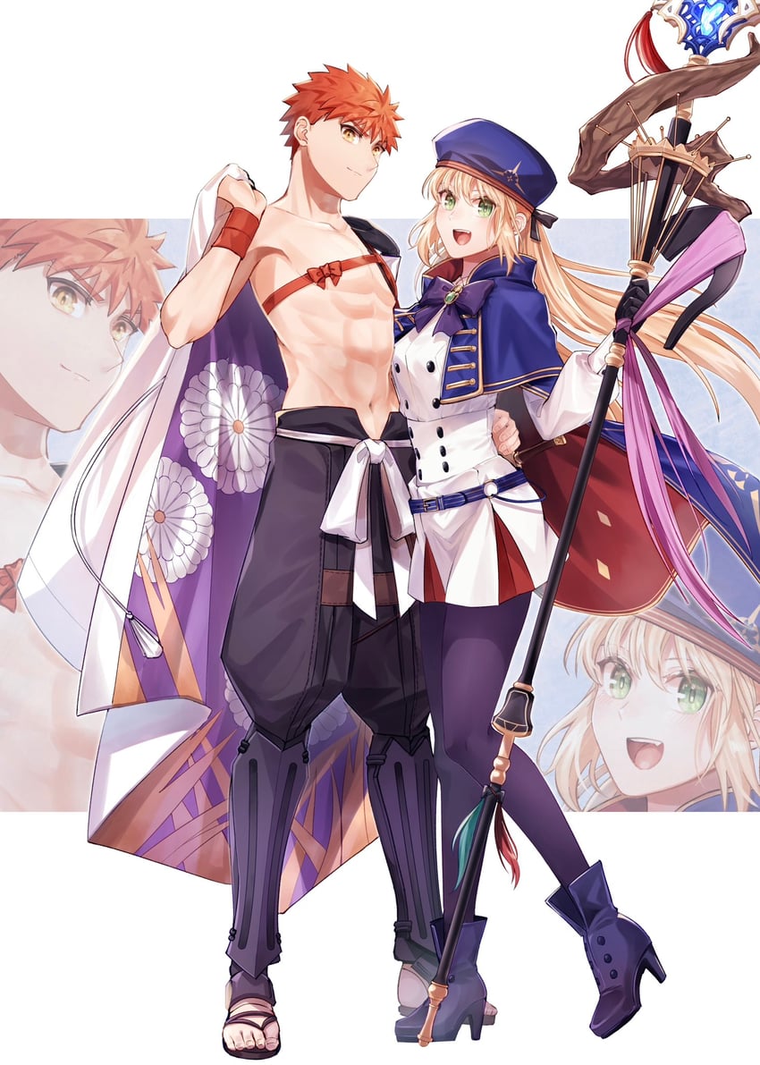artoria pendragon, emiya shirou, artoria caster, and senji muramasa (fate and 1 more) drawn by yamano_udumi
