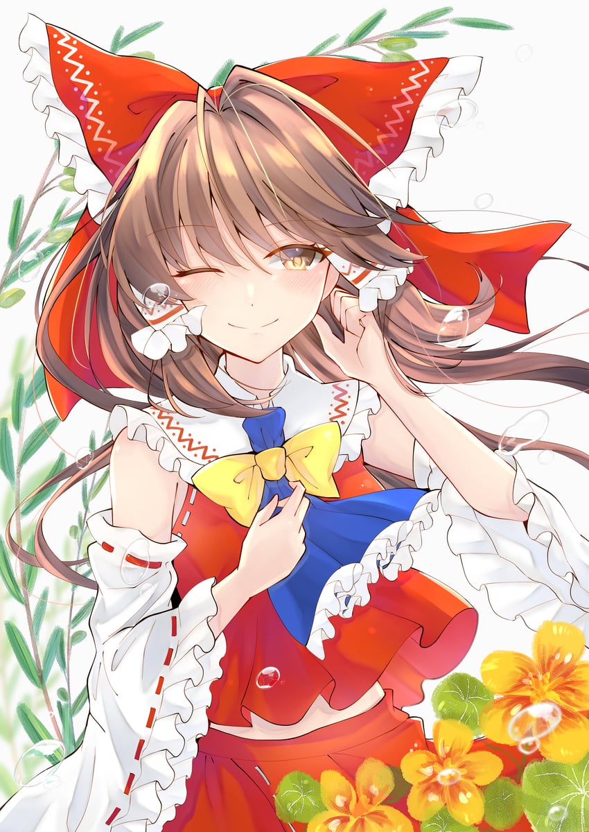 hakurei reimu (touhou and 1 more) drawn by solanikieru