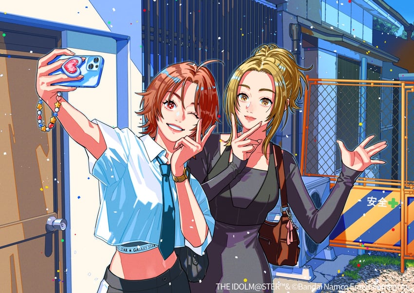 manabe itsuki and saito yoko (idolmaster and 1 more) drawn by okada_(hoooojicha)