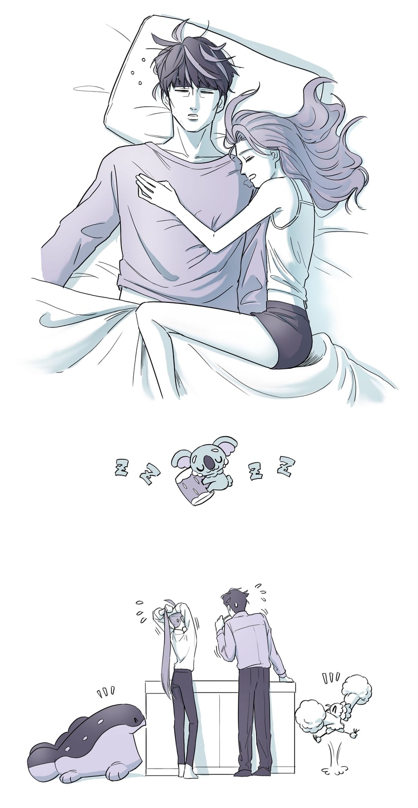 rika, larry, clodsire, oricorio, and komala (pokemon and 1 more) drawn by suma3695