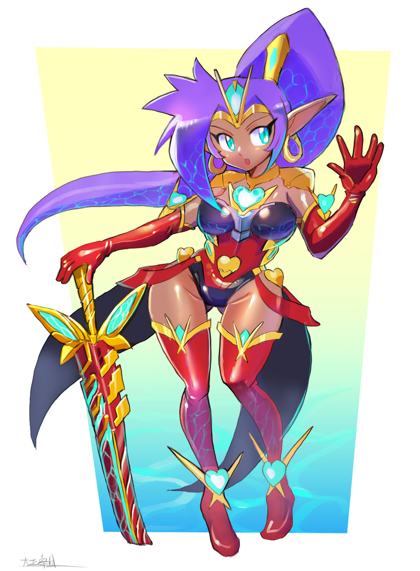 pyra and shantae (xenoblade chronicles and 2 more) drawn by oomasa_teikoku