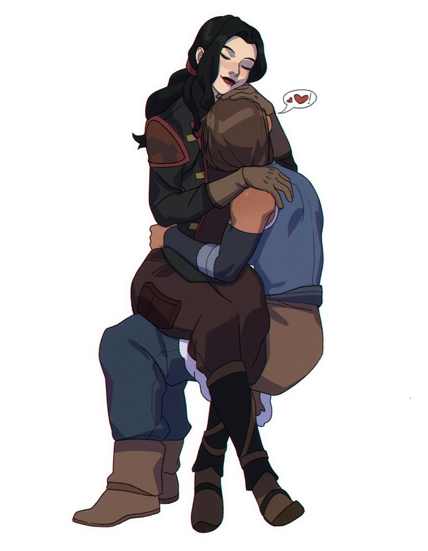 korra and asami sato (avatar legends and 1 more) drawn by lara_jenn