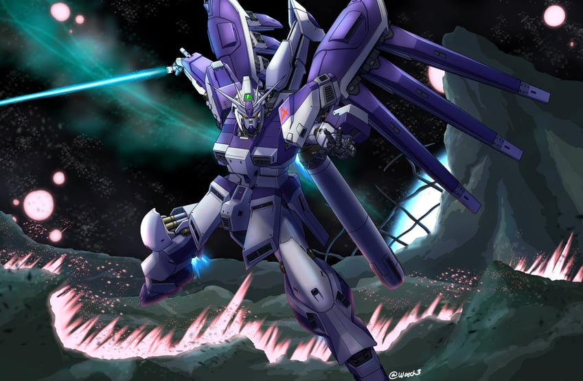 hi-nu gundam (gundam and 2 more) drawn by watch_san