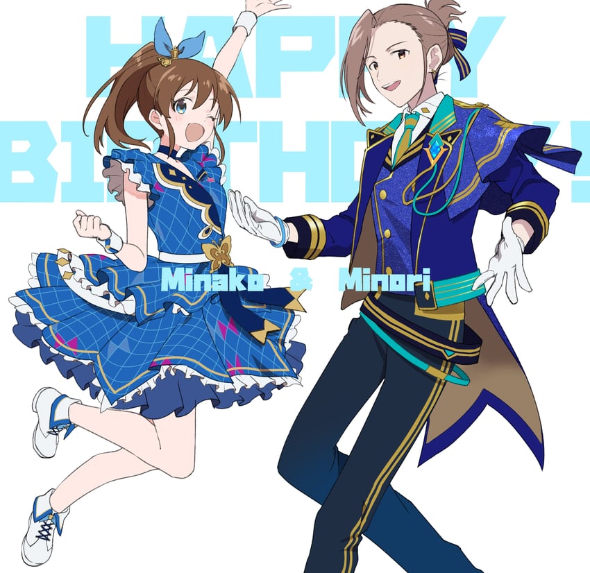 satake minako and watanabe minori (idolmaster and 3 more) drawn by sakuragi_mochi