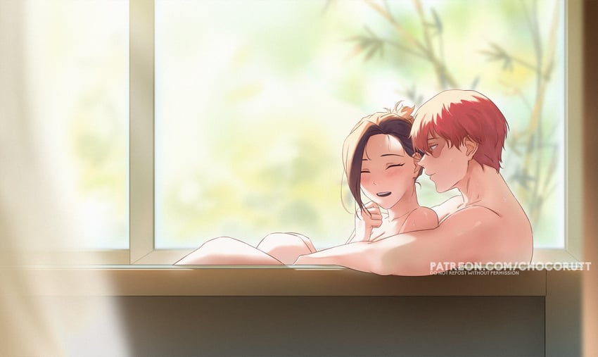 todoroki shoto and yaoyorozu momo (boku no hero academia) drawn by chocorut