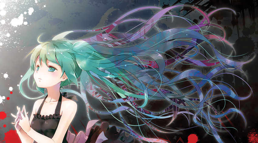hatsune miku (vocaloid and 3 more) drawn by chikaya