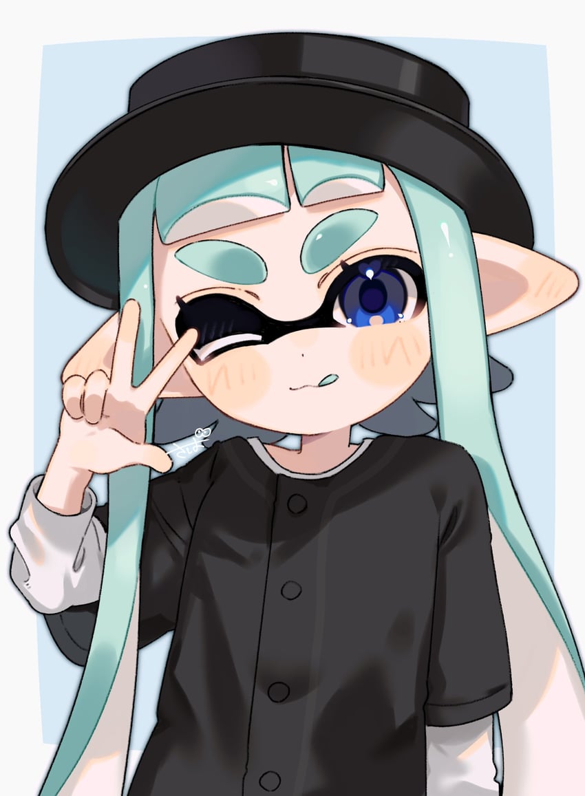 inkling player character and inkling girl (splatoon) drawn by sabata_saba