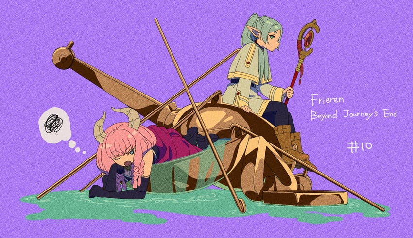 frieren and aura (sousou no frieren) drawn by tsuji_ayaka