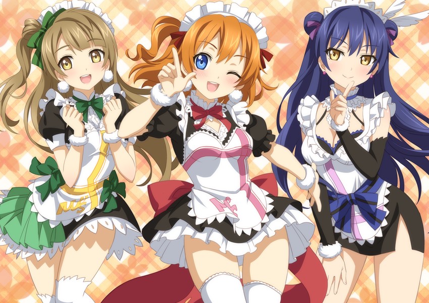 sonoda umi, minami kotori, and kosaka honoka (love live! and 1 more) drawn by wanaca