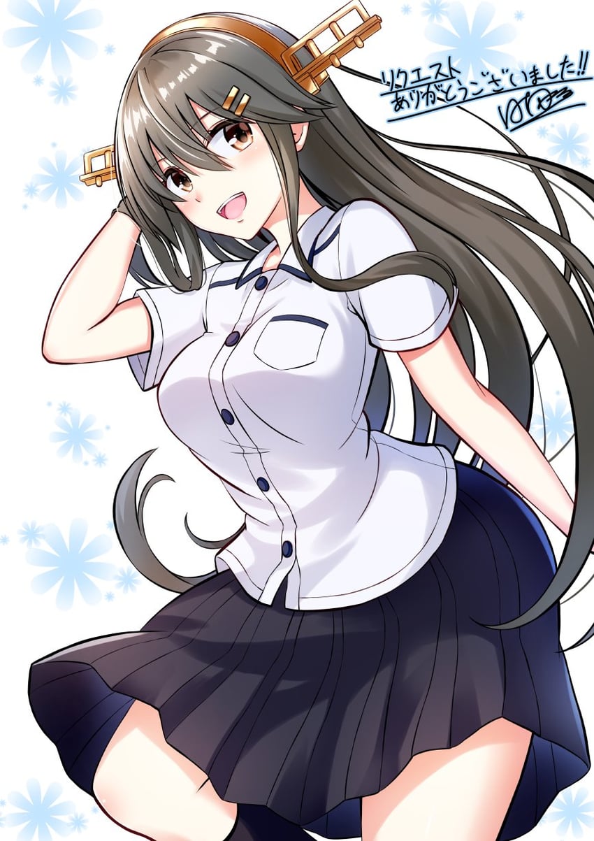 haruna and haruna kai ni (kantai collection) drawn by hinata_tino