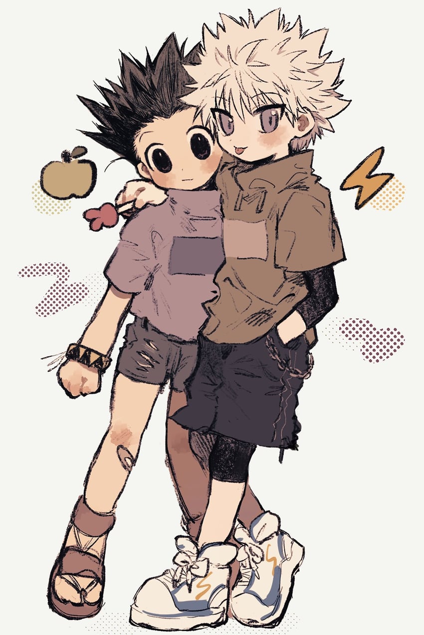 killua zoldyck and gon freecss (hunter x hunter) drawn by na8_06
